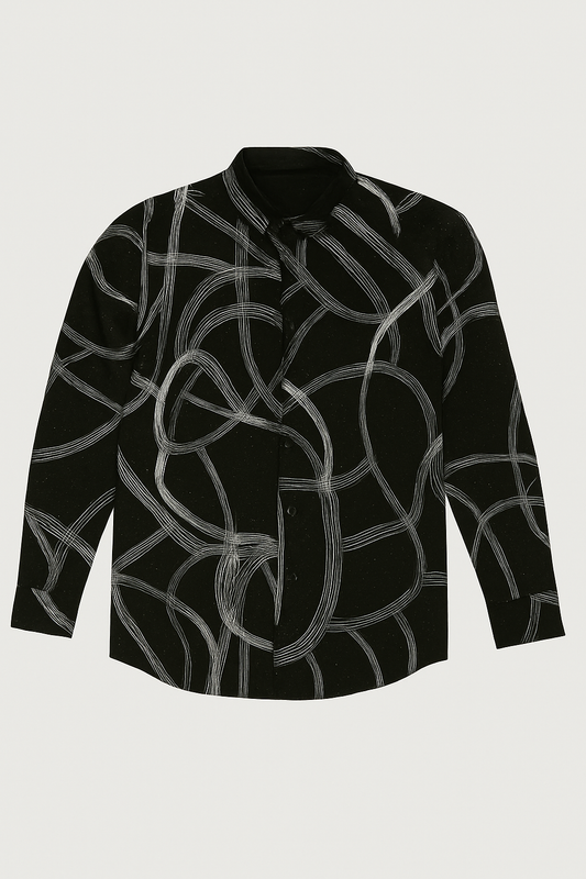 Black Abstract Stone Shirt