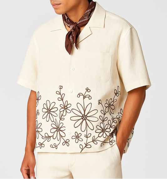 Cuban Collar oversize shirt