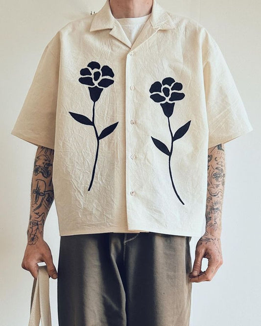 Cuban Collar oversize shirt